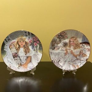 Knowles Victoria and Anna Heirlooms and Lace Collection Plates with Certificates